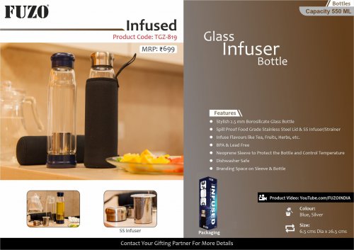 Fuzo Infused glass infuser bottle TGZ-819