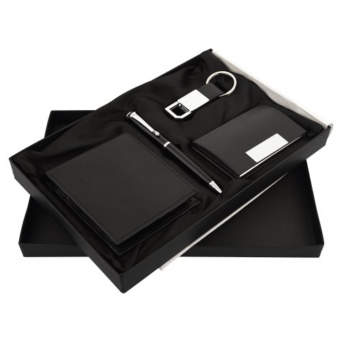 Estilo 4 in 1 Pen cardholder Keychain and wallet set Black SR-133