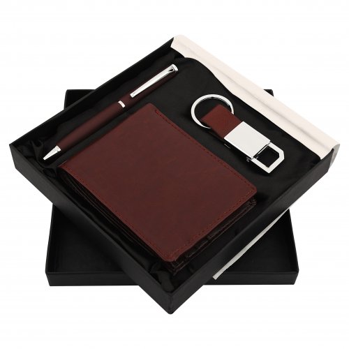 Escala 3 in 1 Wallet Pen and Keychain Brown SR-131