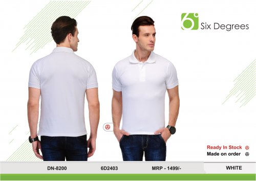 6 Degree regular fit White