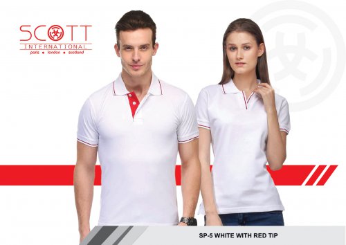 Scott White with Red Tip T shirt