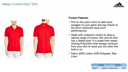Adidas Polo T shirt Red BS0677