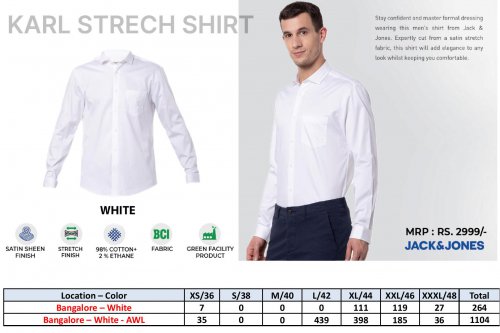 Jack and Jones Karl Stretched Shirt White